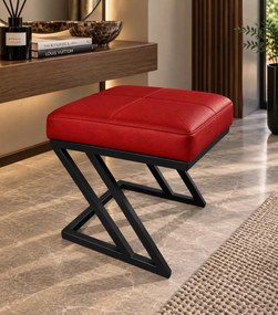 Pufa ZETA LOFT ławka taboret podnóżek metal eko-skóra D15
