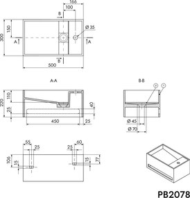 Umywalka ścienna PB2078