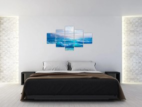 Obraz - Obraz olejny przedstawiający morze z mewami (125x70 cm)