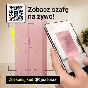 Szafa do biura domowego JAN, 900 x 1850 x 400 mm, Fresh Style: pudrowy róż