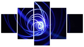 Obraz niebieskich spiral (125x70 cm)