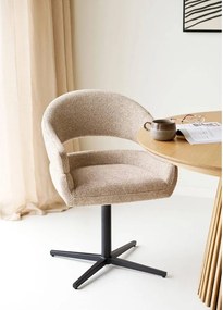 Beżowy tapicerowany fotel jadalniany z podłokietnikami Dover – House Nordic