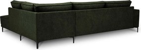 Zielony narożnik z tkaniny szenilowej (prawostronny/w kształcie litery L) Copenhagen – Scandic