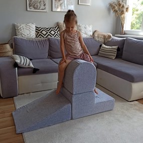 Piankowy zestaw do zabawy z suchym basenem 90x30cm/200 piłek 7cm, plac zabaw dla dziecka, 4 elementy, welurowy, ecru, piłki: białe, transparentne - meowbaby®