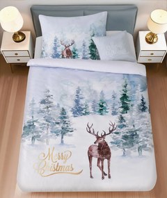 PrzytulneMieszkanie.pl PrzytulneMieszkanie.pl Pościel z mikrosatyny DEER SEASON białe + poszewka na poduszkę 45 x 45 cm gratis Rozmiar pościeli: 70 x 90 cm | 140 x 200 cm