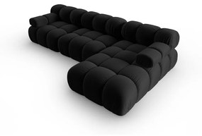 Czarna aksamitna sofa 285 cm Bellis – Micadoni Home