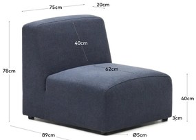 Ciemnoniebieski moduł sofy (moduł środkowy) Neom – Kave Home