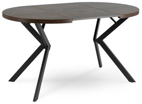 Stół Okrągły Rozkładany LUGO 90-190 cm Orzech/Czarny Loft