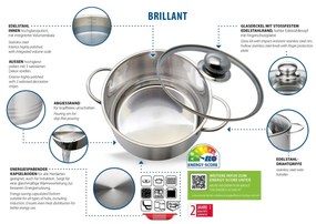 Elo 22624 Basic Garnek ze stali nierdzewnejBrillant 24 cm, 9 l