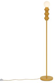 Candeeiro de Pé Retro Mostarda Amarelo com Vidro Fosco - Fedde