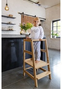 Pomocnik kuchenny dla dzieci z litego drewna dębowego w naturalnym kolorze Forrest – Vipack