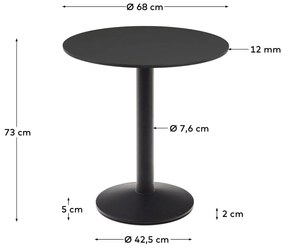Metalowy okrągły stół ogrodowy 68x68 cm Esilda – Kave Home