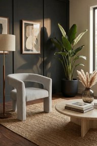 Szary fotel welurowy w stylu nowoczesnym P2-N86