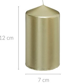 Świeca walec, błyszcząca, 12 cm