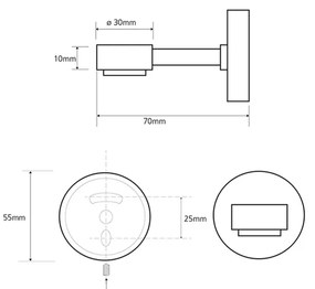 SAPHO XR802 X-round mydelniczka magnetyczna, chrom