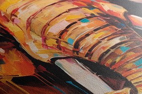 Obraz stylowy słoń z imitacją obrazu