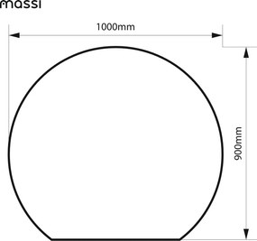 Lustro półokrągłe oszlifowane z podświetleniem MOON Orbit LED | Różne rozmiary | Różne kolory : Kolor tafli szkła - Srebrny, Rozmiar - 100 x 90 cm