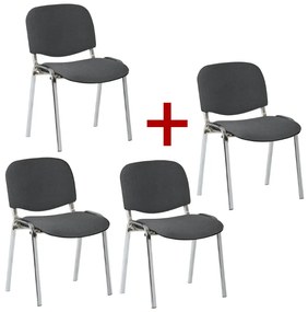 Krzesło konferencyjne VIVA chrom 3+1 GRATIS, szare