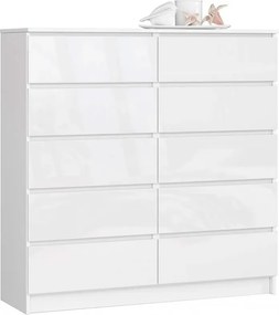 Biała komoda w połysku z szufladami S5-F77