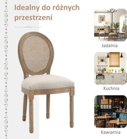 HOMCOM Zestaw 2 krzeseł jadalnianych wygodne i stylowe wymiary 49x56x96 cm do salonu | Aosom PL