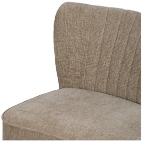 Beżowy fotel z tkaniny szenilowej Glam – Ixia