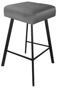 Hoker MAX krzesło barowe tkanina Welur podstawa metalowa