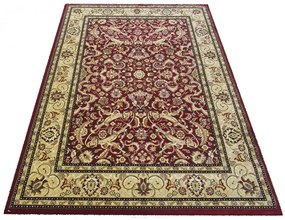 Czerwony zdobiony dywan w stylu vintage E3-L22