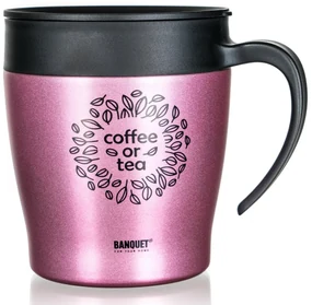 Banquet Podróżny kubek termiczny TAZZA 330 ml,różowy