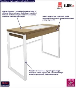 Białe skandynawskie biurko z szufladami 100 cm - Arso