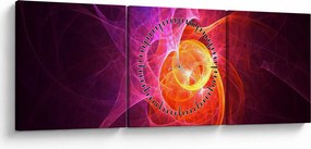 Nowoczesny abstrakcyjny obraz (z zegarem) (90x30 cm)