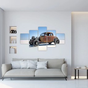 Obraz samochodu na pustyni (125x70 cm)