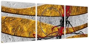 Abstrakcyjny obraz (z zegarem) (90x30 cm)