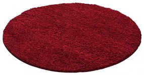 Dywan Shaggy Czerwony 80 cm x 80 cm koło