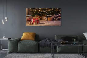 Obraz drukowany na płótnie Prezenty i Choinka