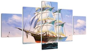 Obraz statku na falach (125x70 cm)