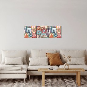 Obraz podróżnika (z zegarem) (90x30 cm)