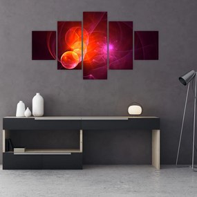 Nowoczesny obraz różowej abstrakcji (125x70 cm)