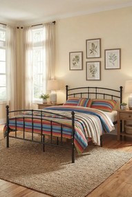 Czarne metalowe łóżko małżeńskie 200x200 cm E3-G57