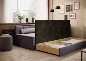 Sofa rozkładana z funkcją spania FULGEO fioletowa/różowa prawa ELTAP