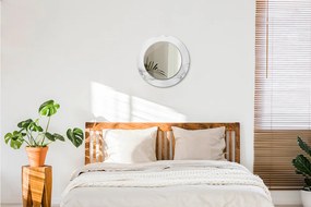 Lustro dekoracyjne okrągłe Biały marmur