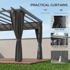 Outsunny Pergola 3,6 x 3 m, pawilon ogrodowy, zadaszenie tarasu z aluminium, regulowany dach, ciemnoszary | Aosom PL