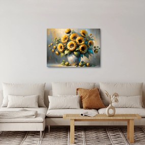 Obraz – Wazon ze słonecznikami (70x50 cm)