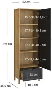 Nowoczesny regał słupek zamykany - Luxtes 6X