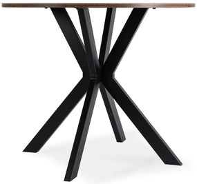 Stół Okrągły LAUREN 90 cm Dąb Rustykalny/Czarny Loft Nowoczesny