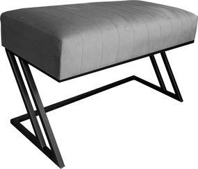 Ławka ZETA tkanina Welur loft ławka metal : Kolor Stelaża - Czarny , Kolor tkaniny - VELVET - MG17, Typ tkaniny - Velvet
