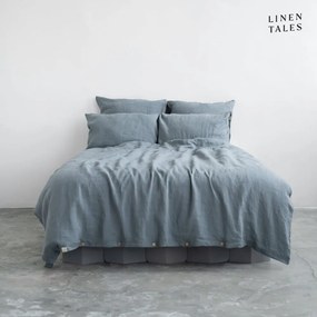 Jasnoniebieska lniana pościel dwuosobowa 200x220 cm – Linen Tales