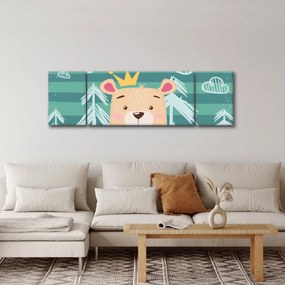 Obraz - Niedźwiadek w lesie (170x50 cm)