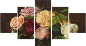 Obraz - Henri Fantin-Latour, Roses de Nice on a Table, reprodukcje (125x70 cm)