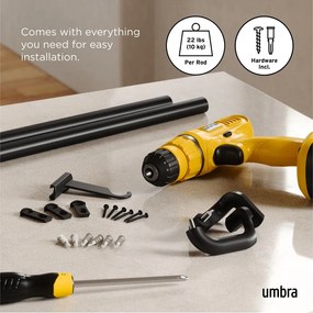 Stalowy regulowany karnisz 76 - 213 cm Twilight – Umbra