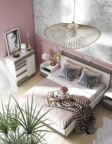 Łóżko BIANKA 140x200 sosna śnieżna/szare ML MEBLE
